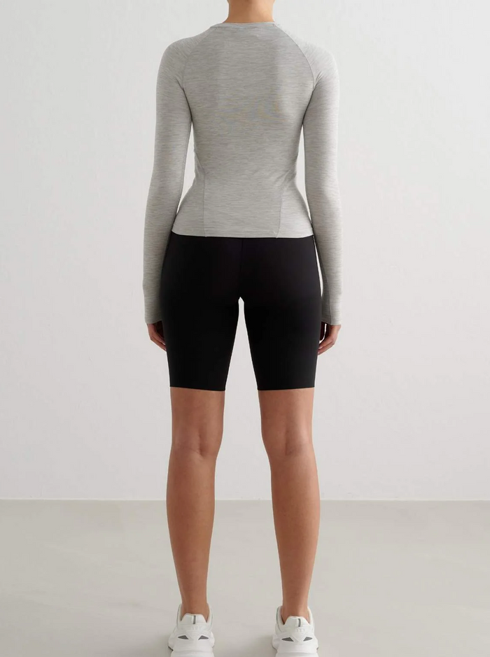 Soft Basic Long Sleeve in Grey Melange