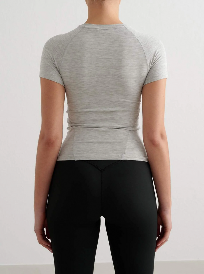 Soft Basic Short Sleeve in Grey Melange
