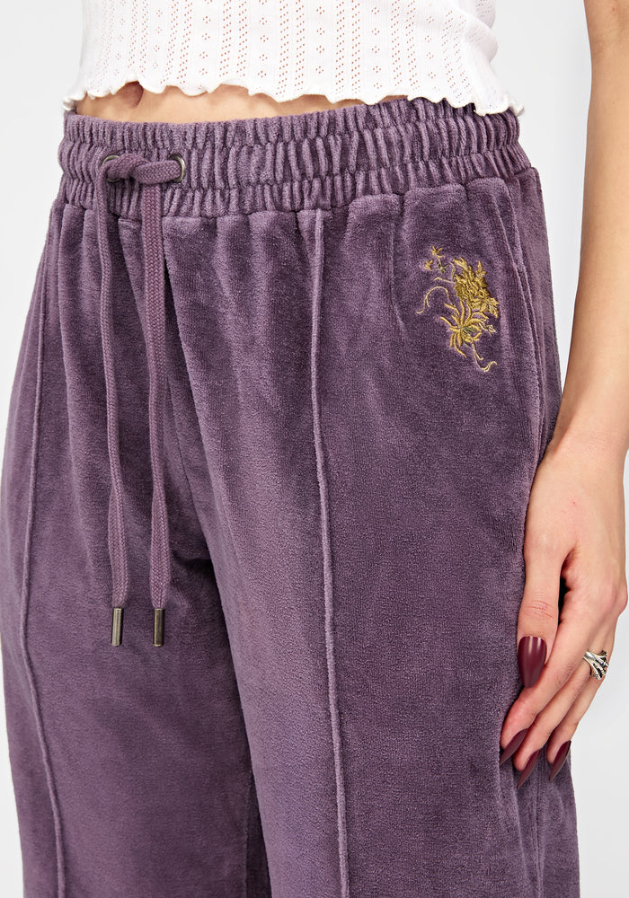 Solara Phoenix Embroidered Wide Leg Jogger