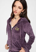 Solara Phoenix Embroidered Zip Through Crop Hoodie