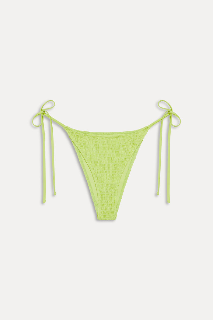 Soleil Smocked Cheeky Bikini Bottom - Sea Glass Green