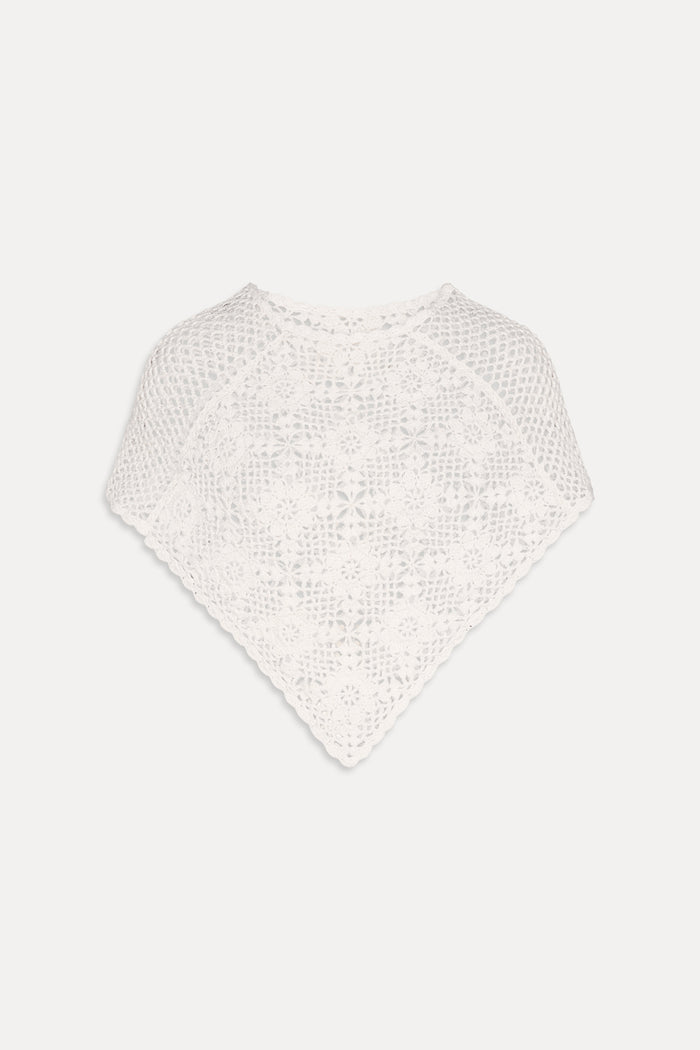 Sophie Crochet Poncho - Soft Sand