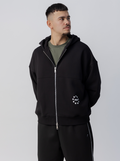 Star Heavyweight Zip Up in Court Black