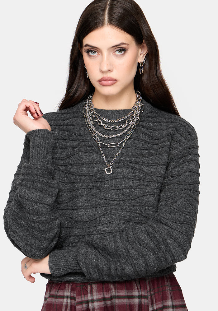 Stormi Wave Stripe Knit Sweater