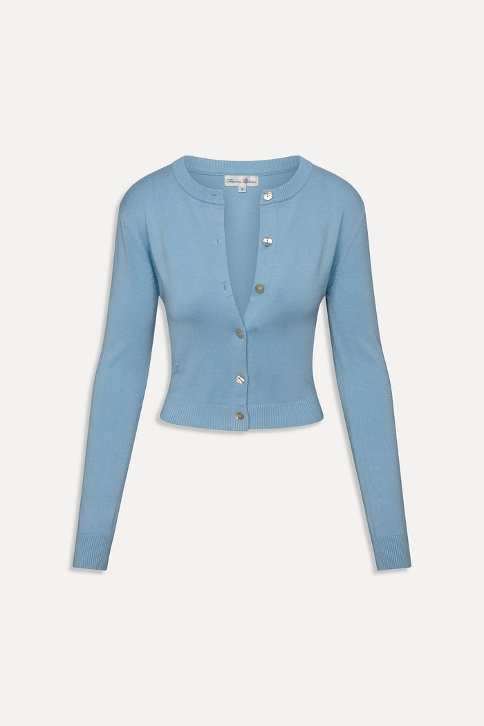 Sundae Cropped Cardigan - Blue Vanilla
