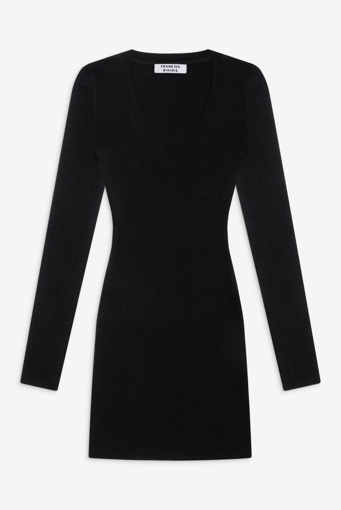 Sweetheart Knit Dress Black