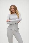 Talia Long Sleeve Shirt in Heather Grey