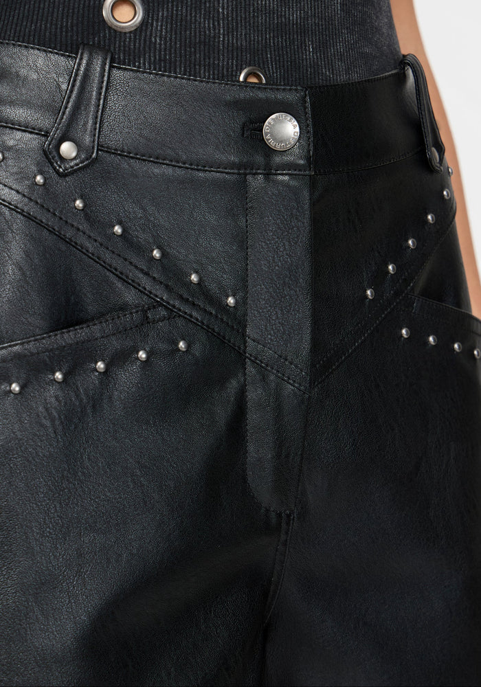Talia Studded PU Wide Leg Trouser