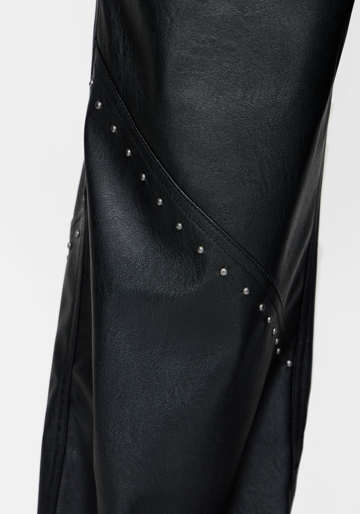 Talia Studded PU Wide Leg Trouser