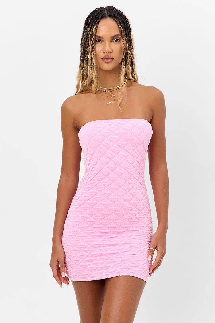 Taylor Strapless Tube Dress Baby Pink