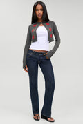Grace Cropped Knit Cardigan - Smoky Rose