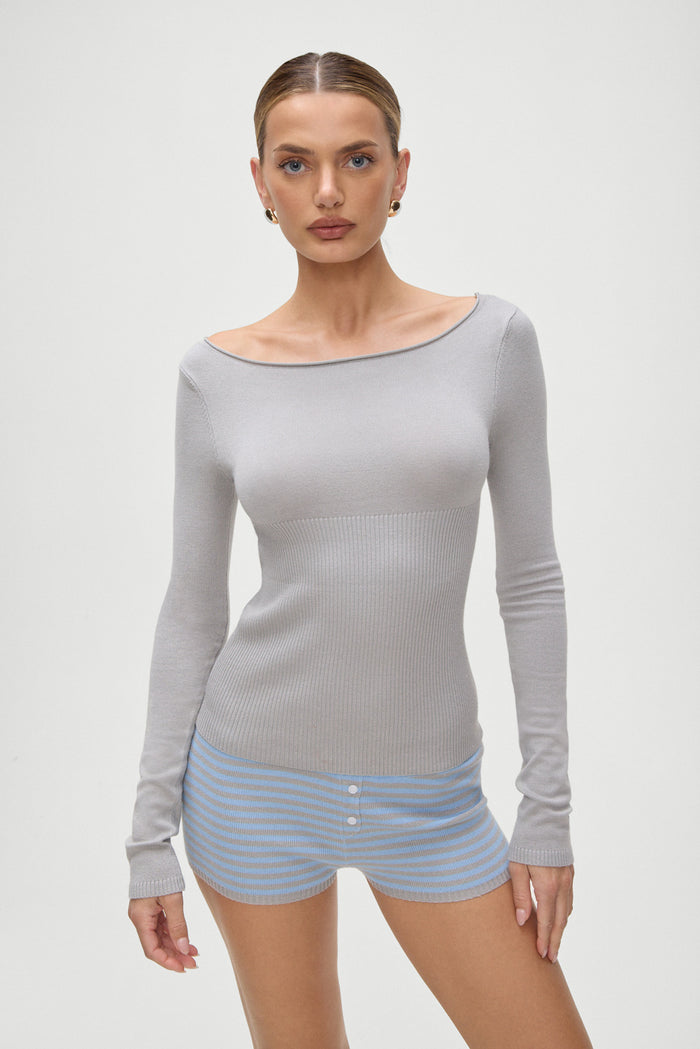 Theo Knit Sweater Ash