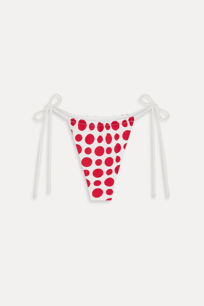 Tia Skimpy String Bikini Bottom - Red Dottie