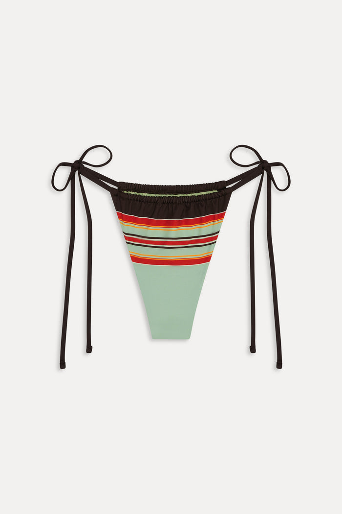 Tia Striped Skimpy Bikini Bottom - Desert Dusk