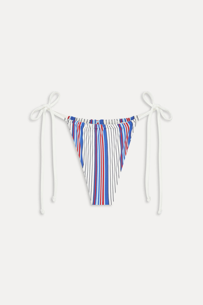 Tia Striped Skimpy Bikini Bottom - St. Tropez Stripe