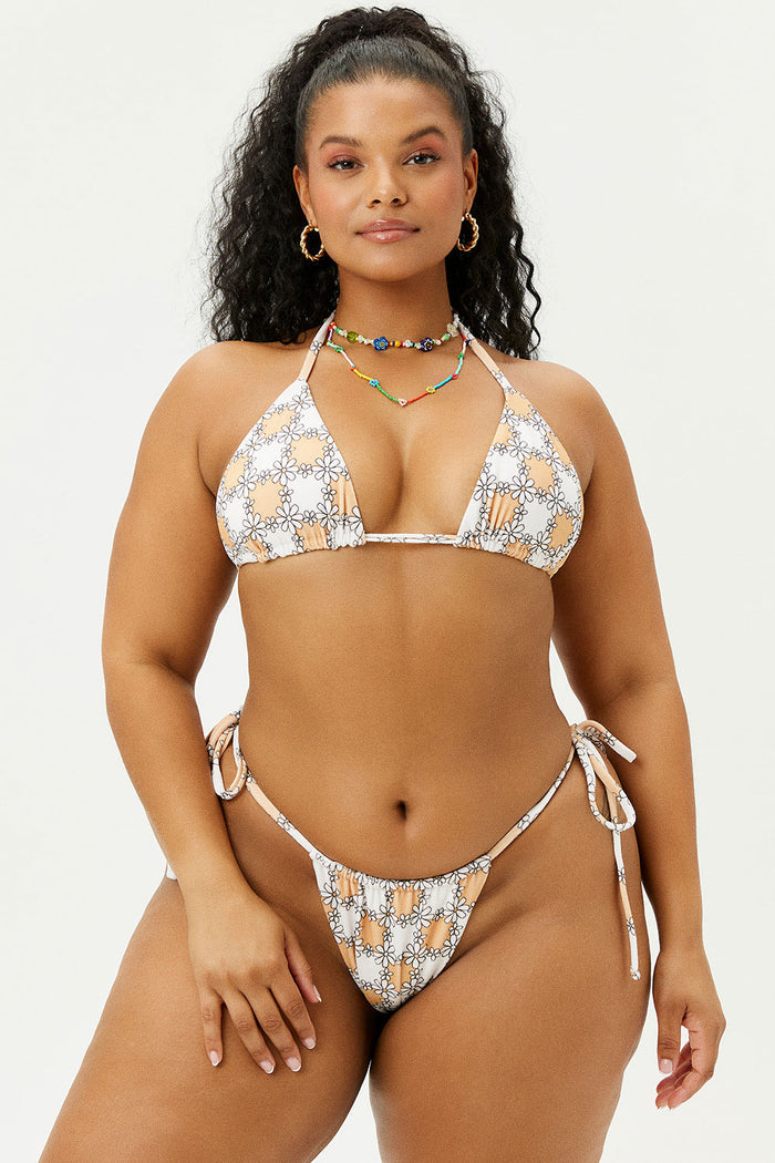 Tia Nude Daisy Terry Triangle Bikini Top extended