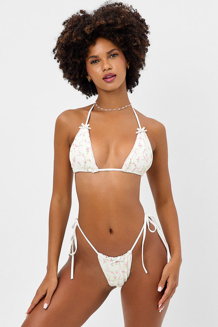 Tia Waffle Day Lily Triangle Bikini Top