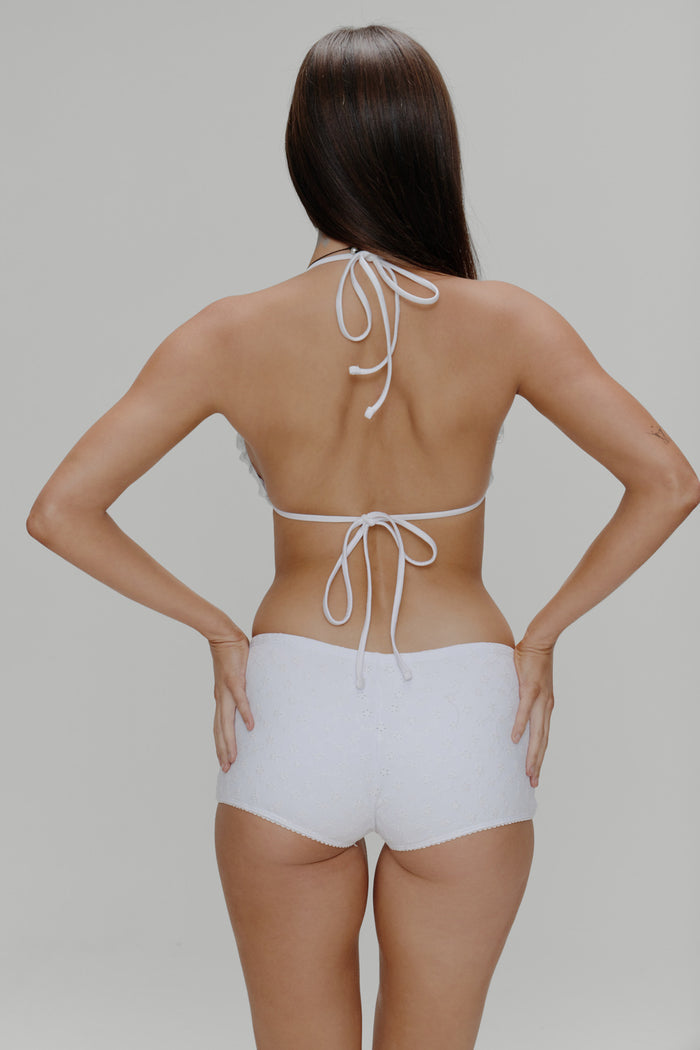 Tidal Eyelet Triangle Bikini Top Spring Cloud