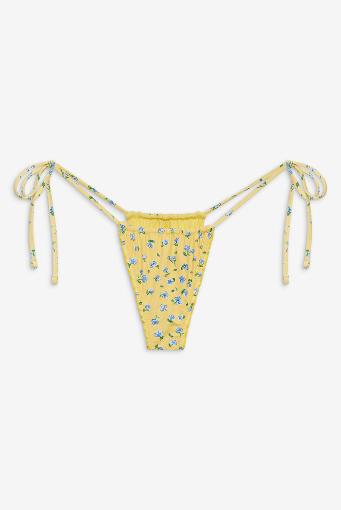 Tidal Floral Micro Bikini Bottom Sky Blossom