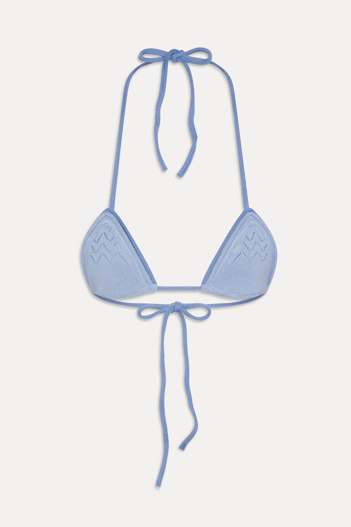 Tide Triangle Halter Bikini Top - Malibu Tide