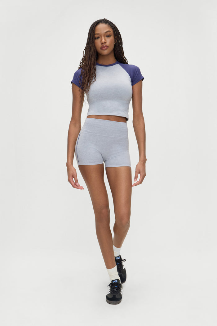 Track Star Biker Shorts Misty Morning