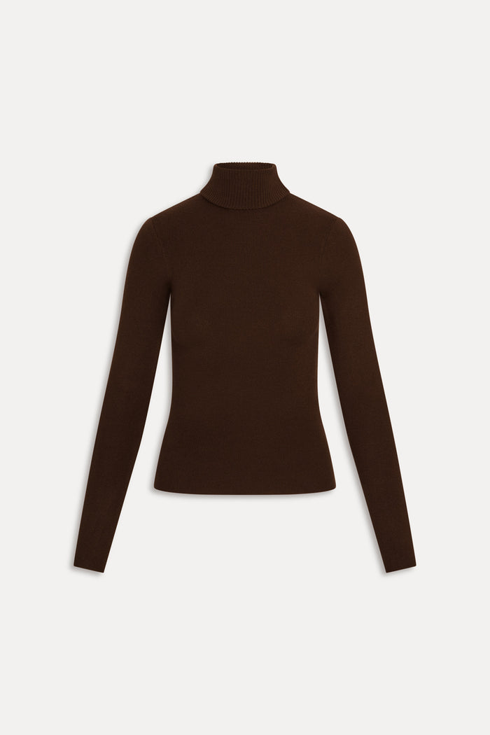 Tucker Knit Turtleneck Sweater - Amber