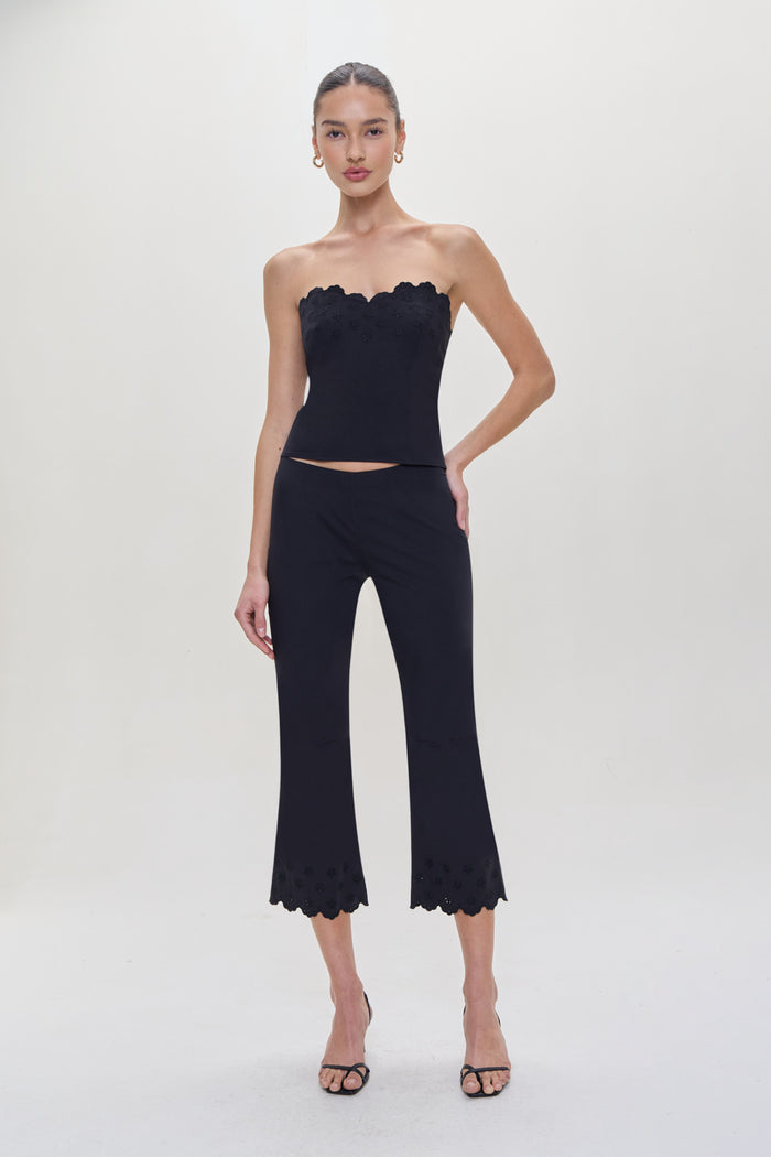 Twilight Embroidered Corset Top Black