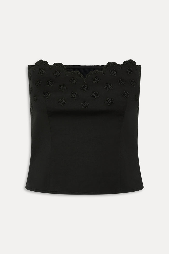 Twilight Embroidered Corset Top Black