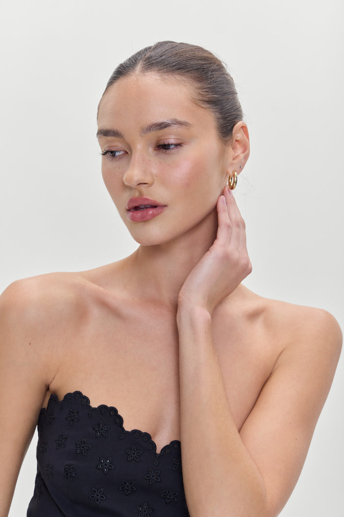 Twilight Embroidered Corset Top Black