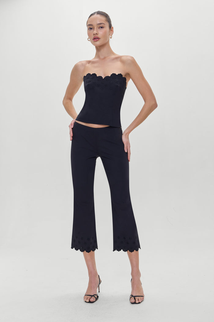 Twilight Embroidered Corset Top Black
