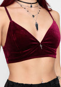 Unholy Velour Bralet - Burgundy