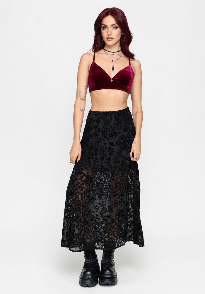 Unholy Velour Bralet - Burgundy