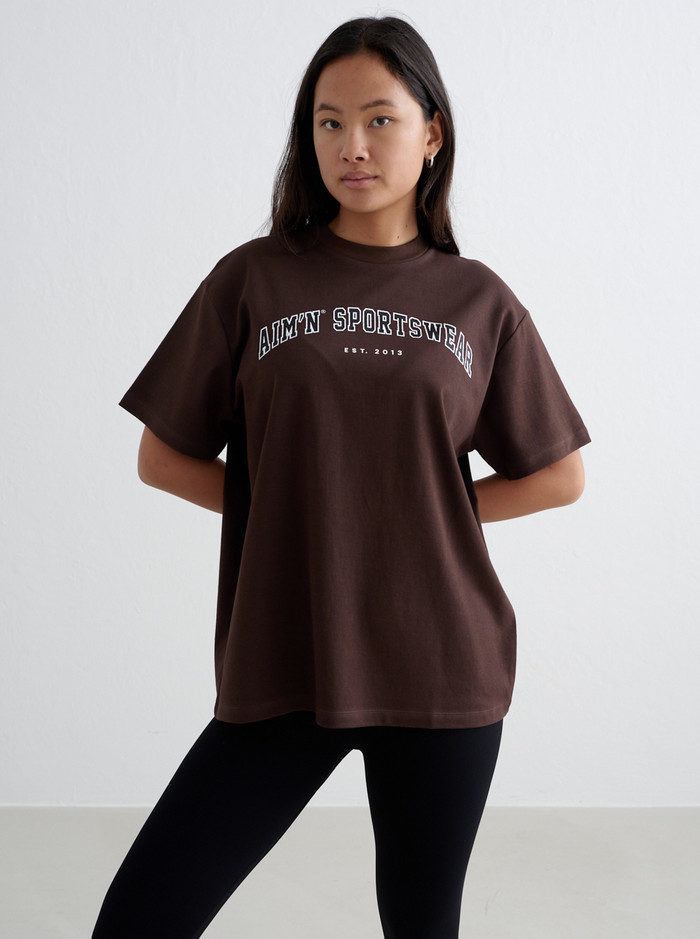 Varsity Boyfriend T-Shirt in Chocolate