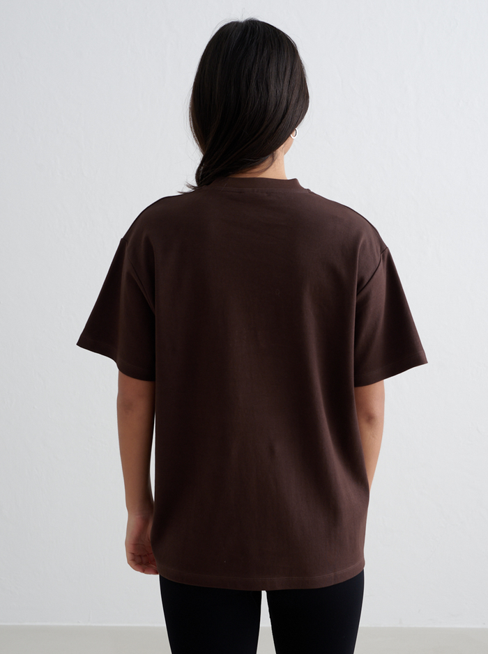 Varsity Boyfriend T-Shirt in Chocolate