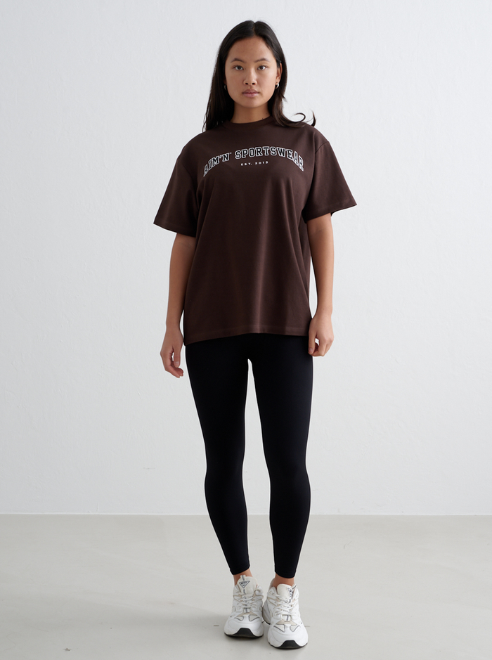 Varsity Boyfriend T-Shirt in Chocolate