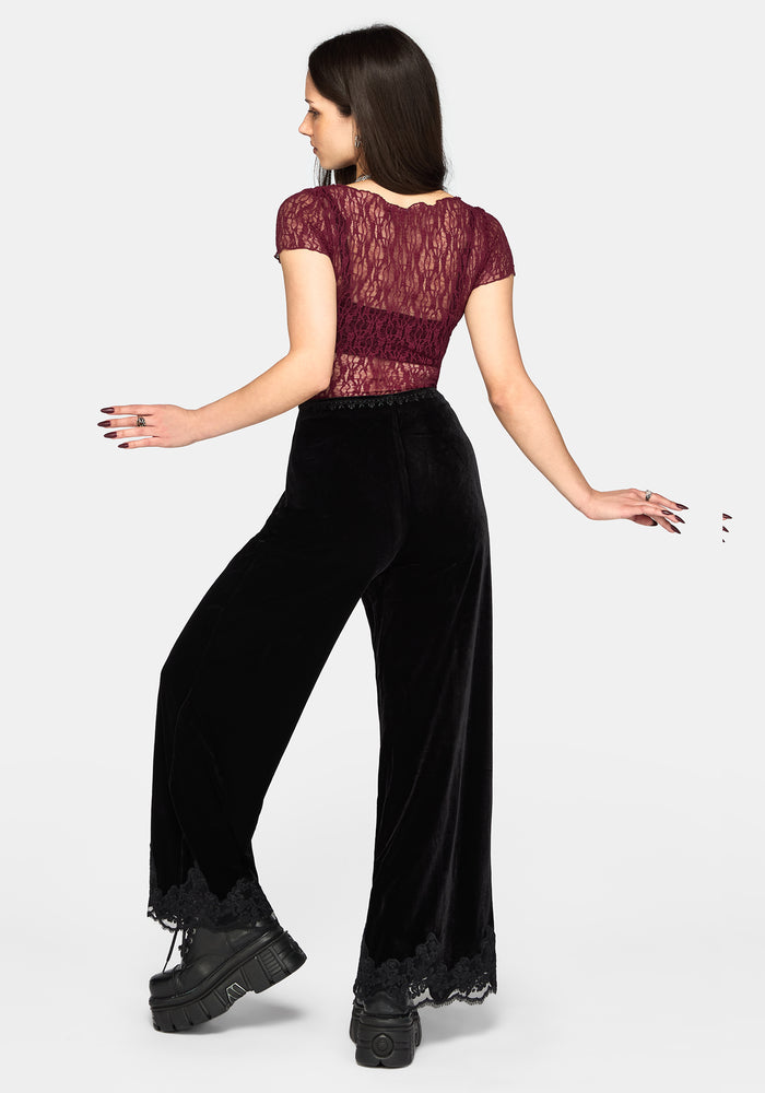 Velis Velour Wide Leg Trouser