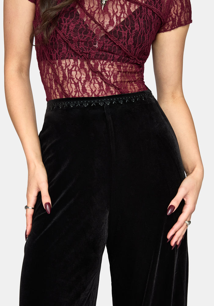 Velis Velour Wide Leg Trouser