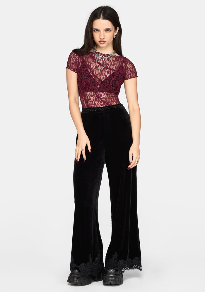 Velis Velour Wide Leg Trouser