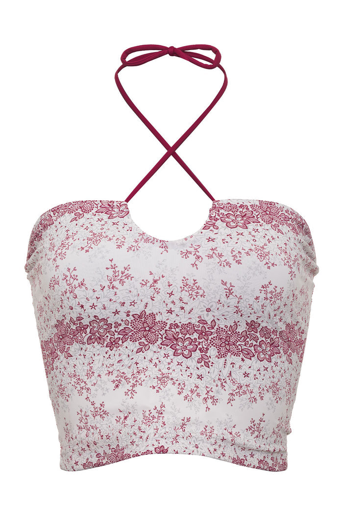Vivian Floral Strapless Bikini Top Bisous Lace