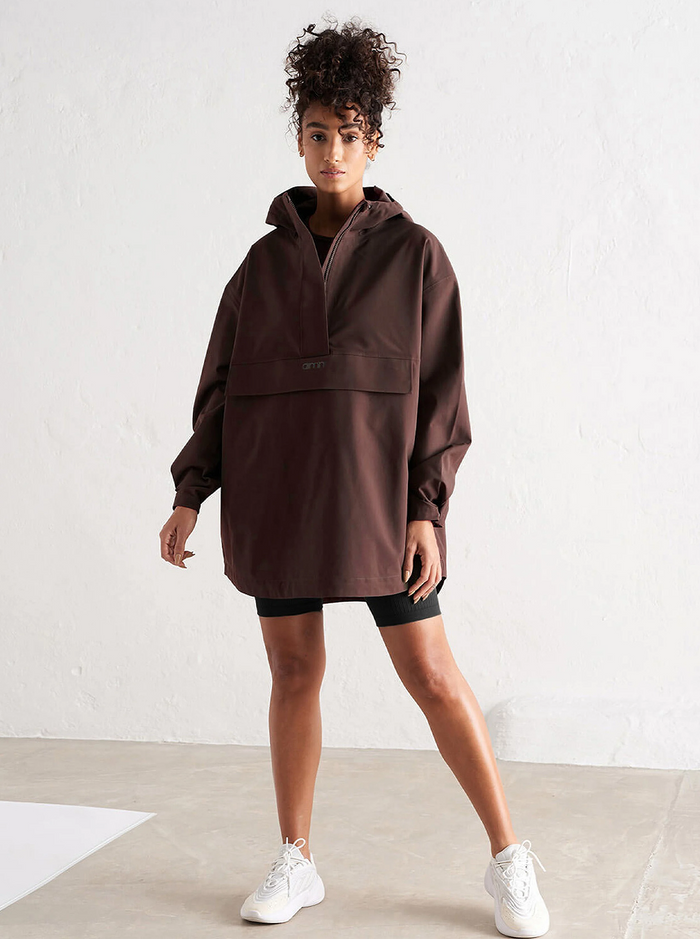 Waterproof Oversized Anorak in Cacao