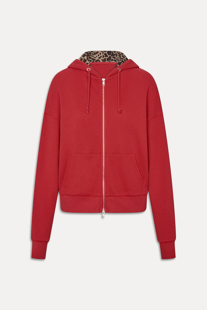 Weekend Zip Up Hoodie - Strawberry Red