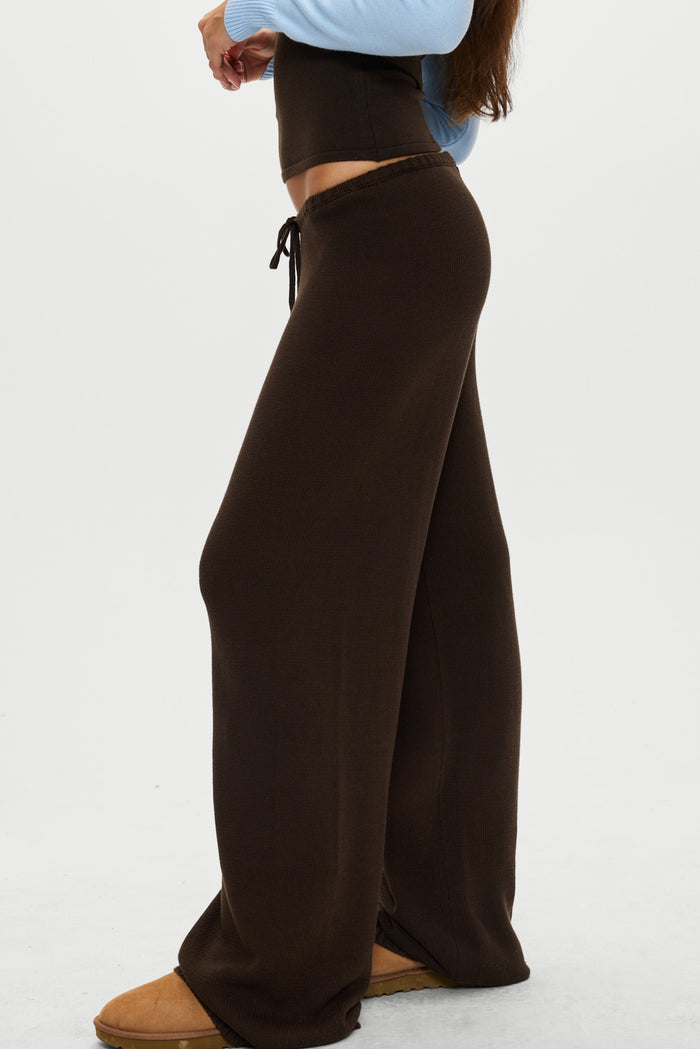 Wesley Knit Pants - Chocolate Brown