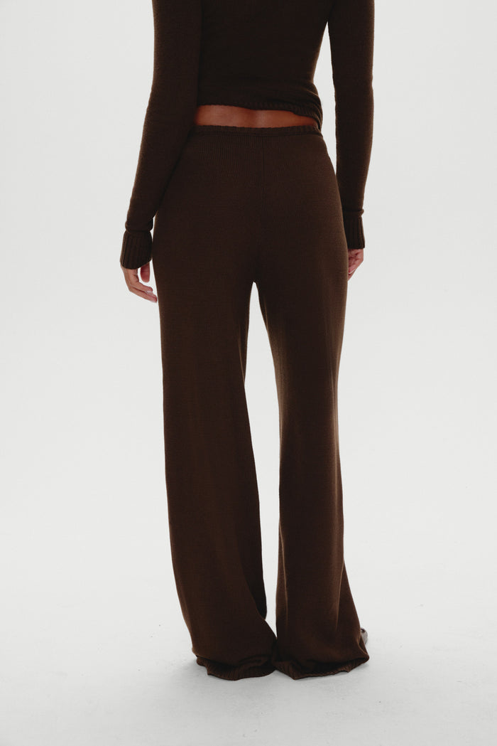 Wesley Knit Pants - Chocolate Brown
