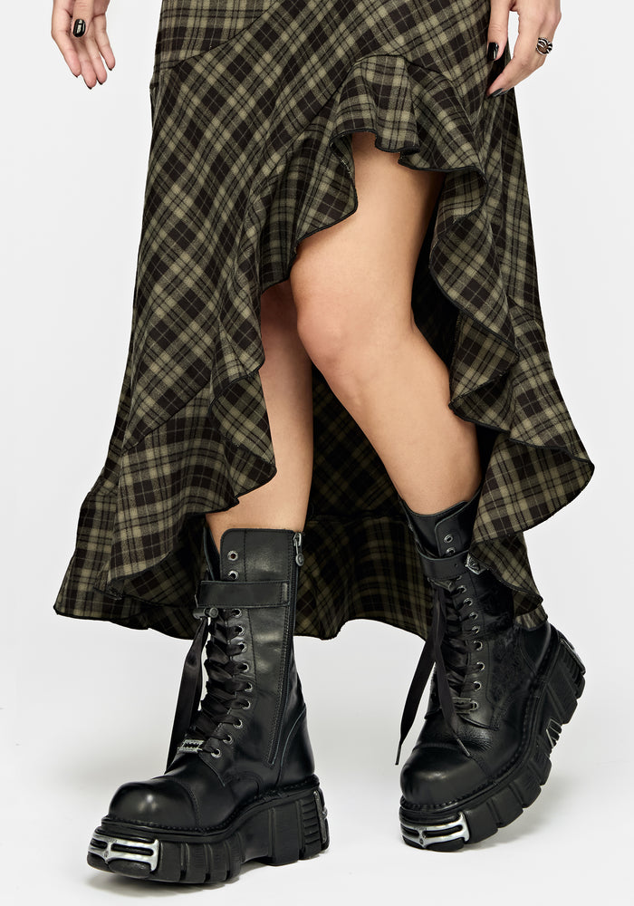 Willowby Brushed Check Midi Skirt