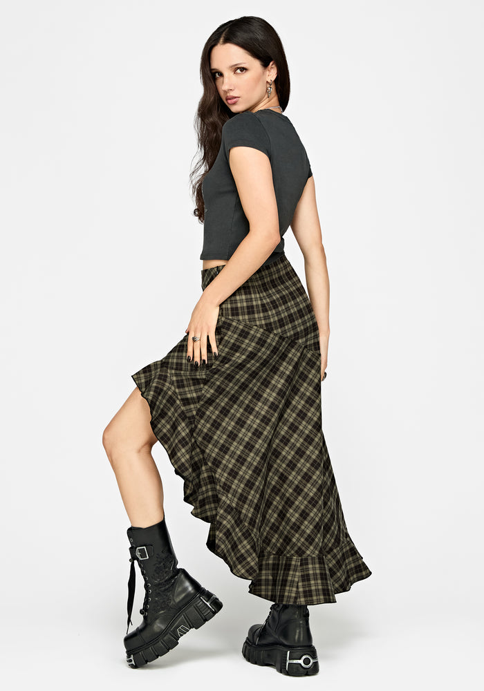 Willowby Brushed Check Midi Skirt