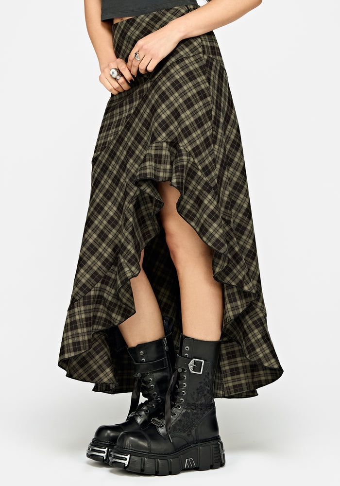 Willowby Brushed Check Midi Skirt