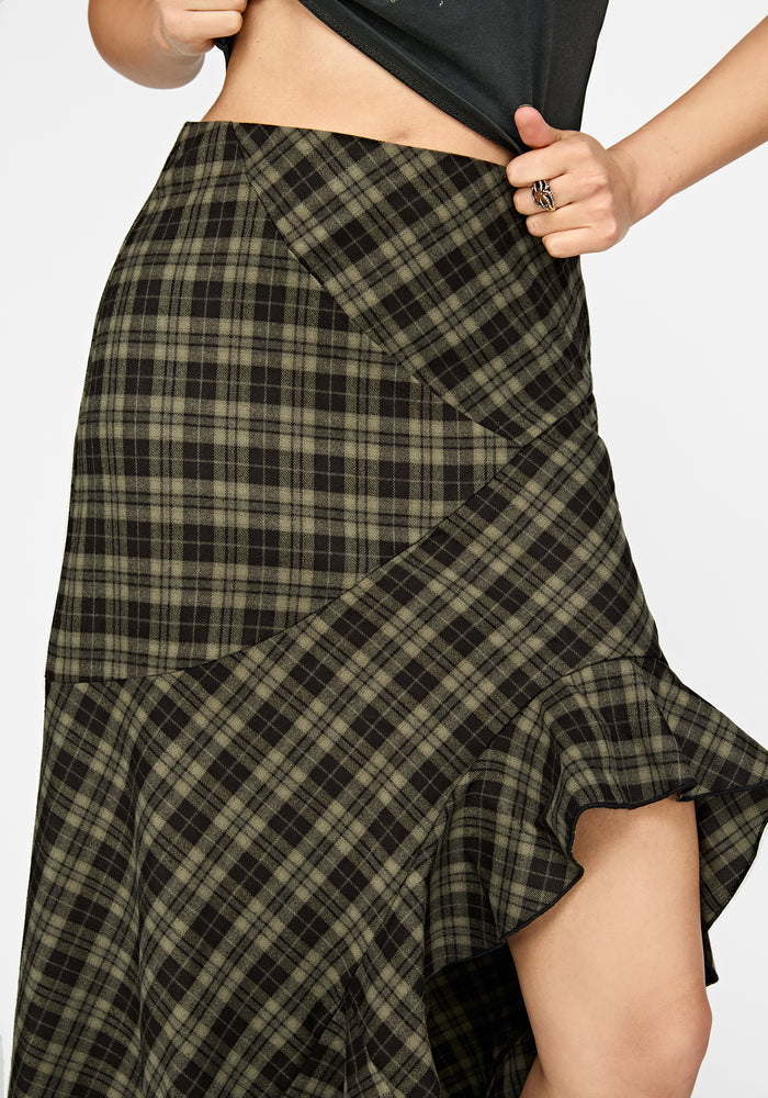 Willowby Brushed Check Midi Skirt
