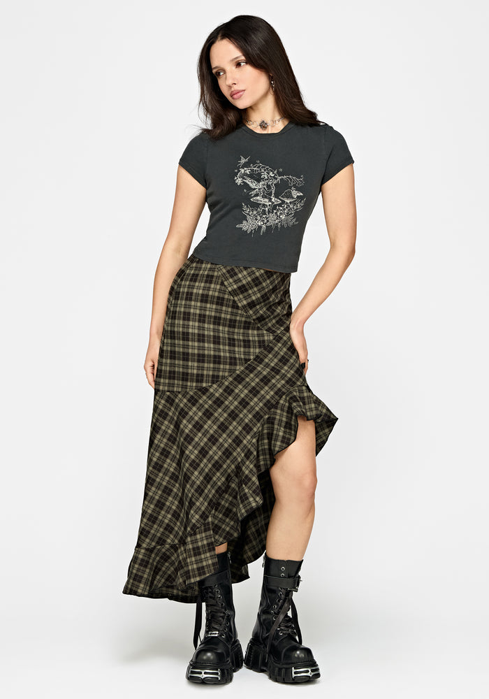 Willowby Brushed Check Midi Skirt