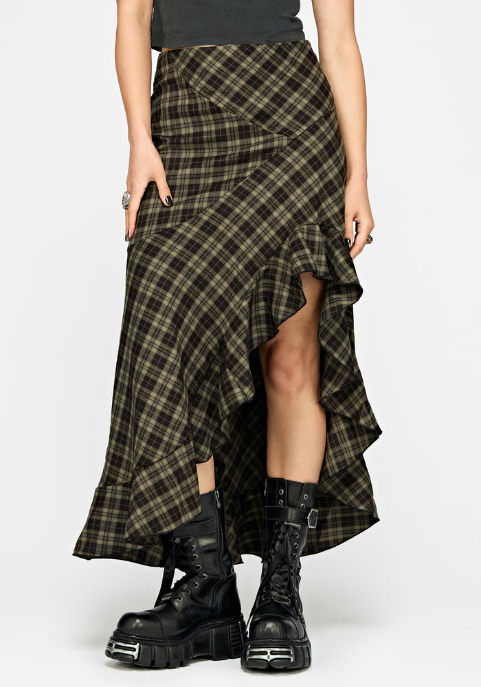 Willowby Brushed Check Midi Skirt