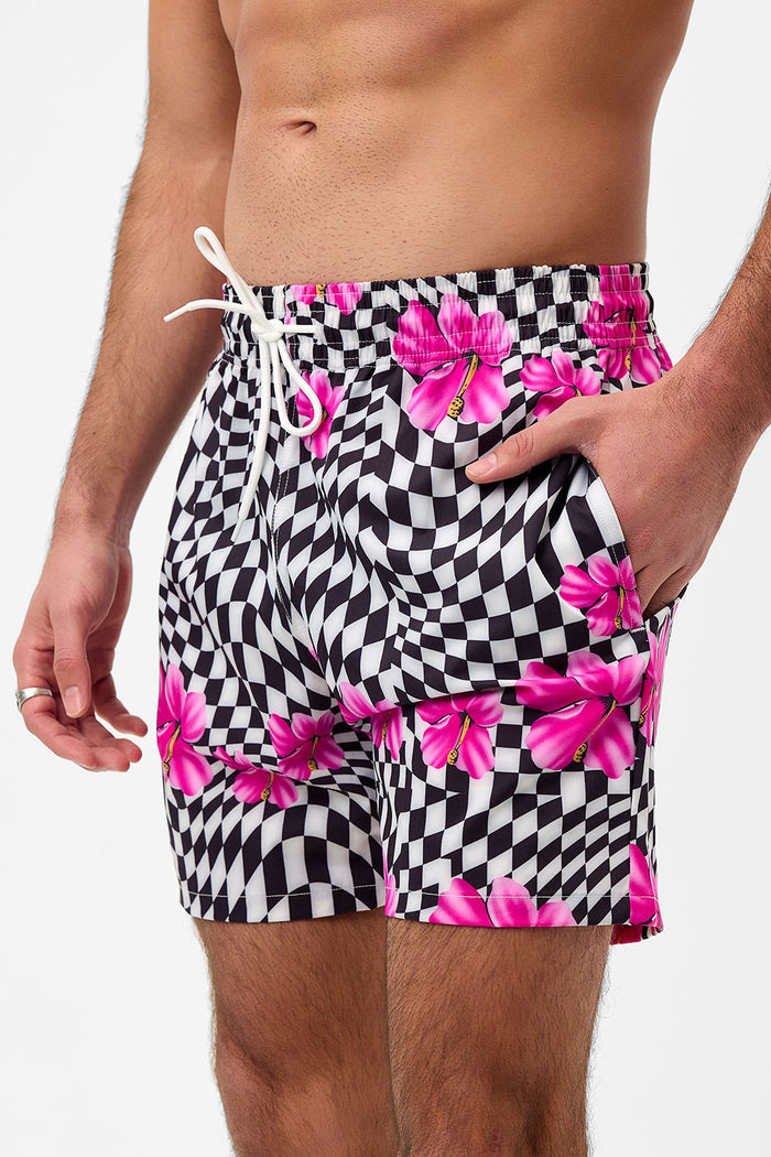 winston black and white checker boardshort